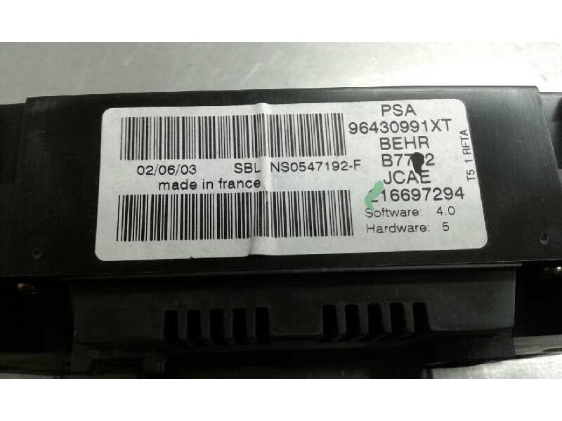 Recambio de mando climatizador para peugeot 307 (s1) 1.4 hdi referencia OEM IAM 216697294 96430991XT BEHR