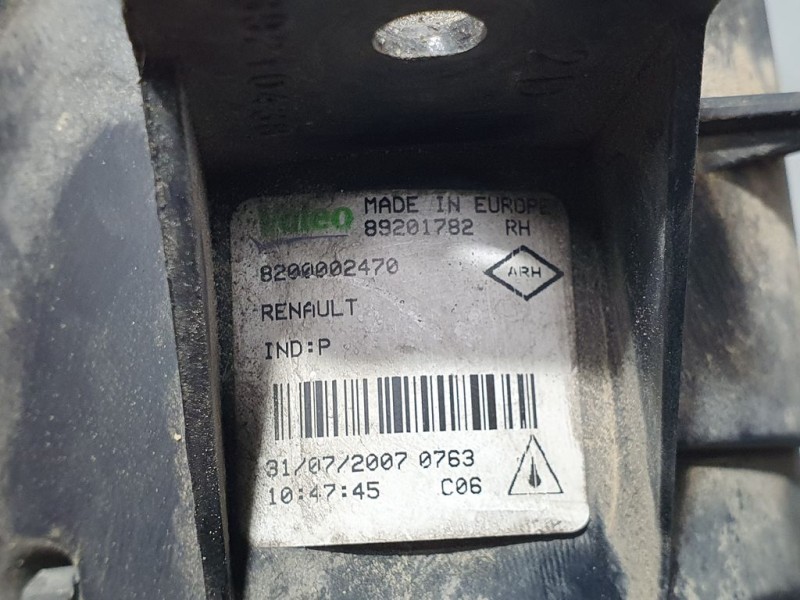 Recambio de faro antiniebla derecho para renault modus authentique referencia OEM IAM 8200002470 89201782 VALEO