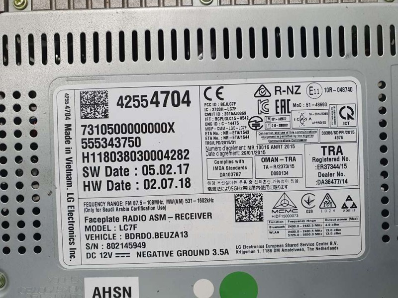 Recambio de sistema navegacion gps para opel corsa e selective referencia OEM IAM 42554704 555343750 