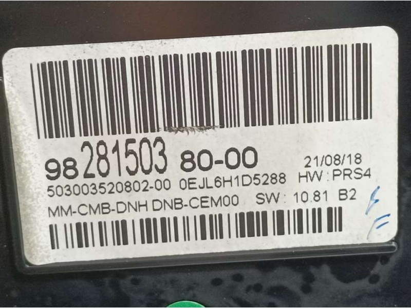 Recambio de cuadro instrumentos para peugeot 3008 gt line referencia OEM IAM 9828150380 503003520802 