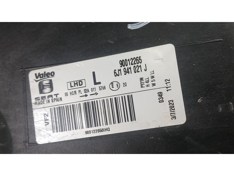Recambio de faro izquierdo para seat ibiza (6j5) reference referencia OEM IAM 6J1941021J ROZADO VALEO 90012265