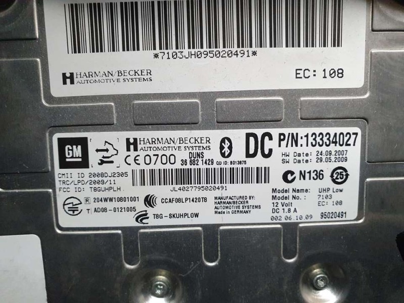 Recambio de modulo electronico para opel insignia berlina essentia referencia OEM IAM 13334027  