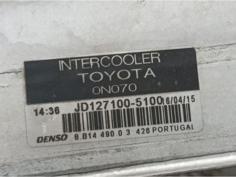 Recambio de intercooler para toyota yaris active referencia OEM IAM JD1271005100 8B1449003426 DENSO