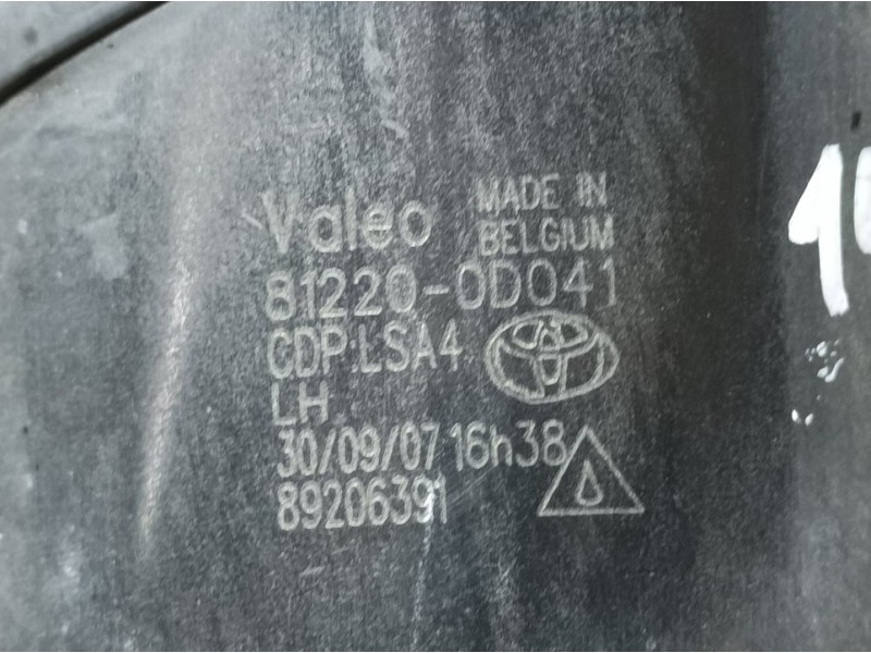 Recambio de faro antiniebla izquierdo para toyota auris luna+ referencia OEM IAM 812200D041 89206391 VALEO