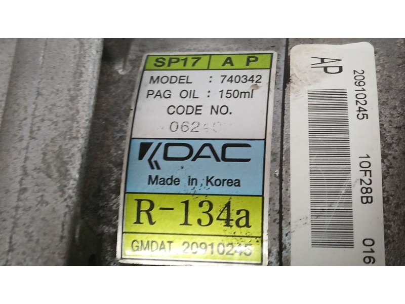 Recambio de compresor aire acondicionado para opel antara a (l07) 2.0 cdti referencia OEM IAM 20910245 DAC 740342
