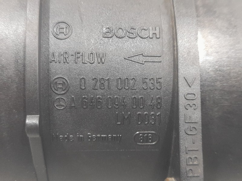 Recambio de caudalimetro para mercedes-benz clase c (w203) berlina 220 cdi (la) (203.008) referencia OEM IAM A6460940048 0281002