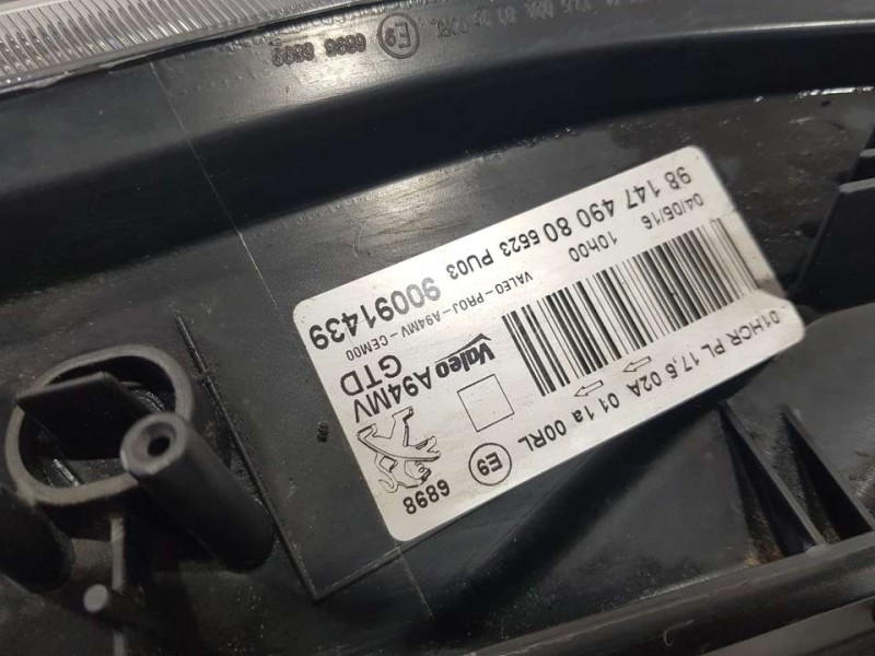Recambio de faro izquierdo para peugeot 2008 (--.2013) gt line referencia OEM IAM 9814749080 90091439 VALEO