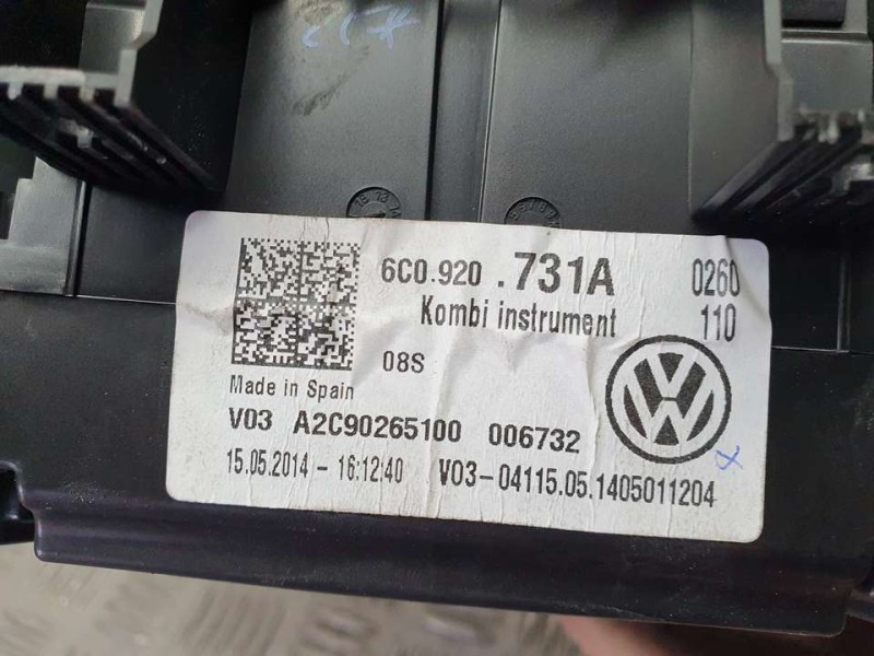 Recambio de cuadro instrumentos para volkswagen polo (6c1) bluemotion referencia OEM IAM 6C0920731A A2C90265100 