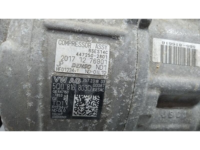 Recambio de compresor aire acondicionado para volkswagen polo advance referencia OEM IAM 5Q0816803D 4472502801 Denso