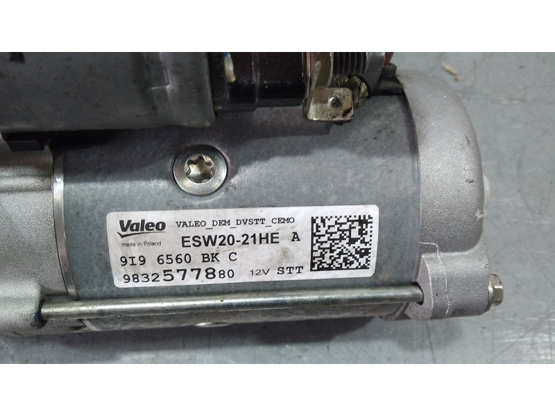 Recambio de motor arranque para peugeot 208 i (ca_, cc_) 1.5 bluehdi 100 referencia OEM IAM 9832577880 ESW2021HE VALEO