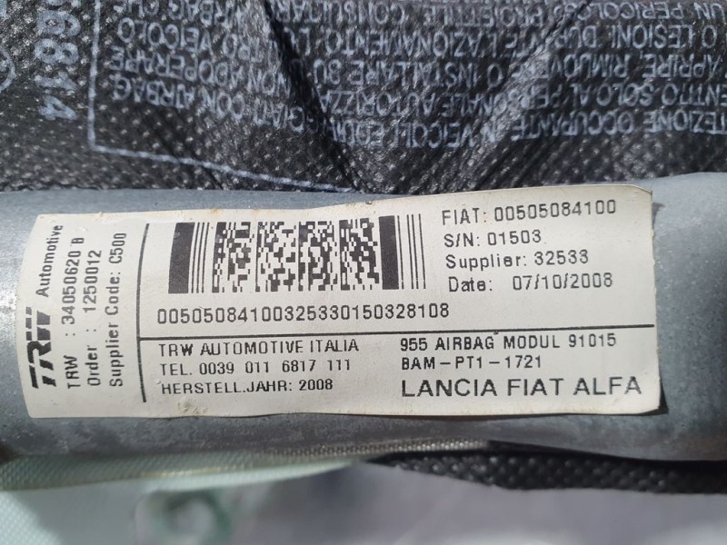 Recambio de airbag cortina delantero izquierdo para alfa romeo mito (145) distinctive referencia OEM IAM 505084100 34050620B TRW