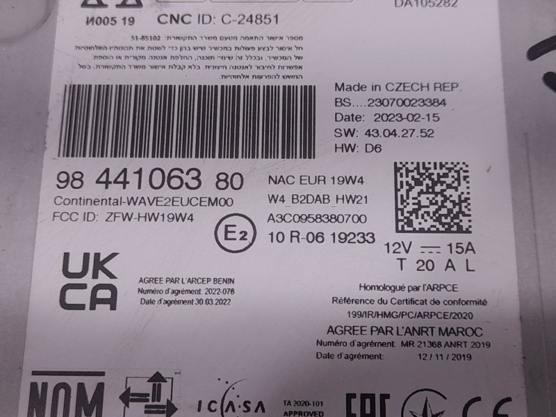 Recambio de sistema audio / radio para peugeot 2008 (p1) allure referencia OEM IAM 9844106380  