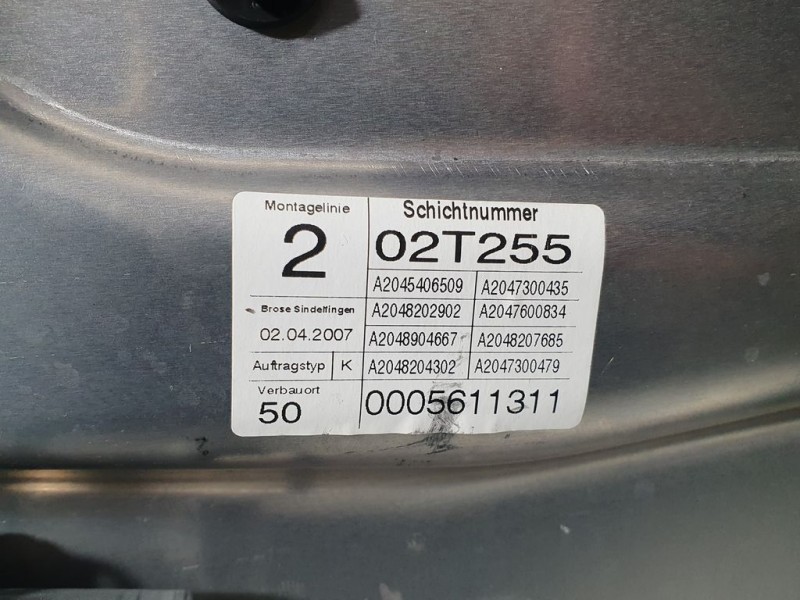 Recambio de elevalunas trasero derecho para mercedes-benz clase c (w204) berlina c 220 cdi (204.008) referencia OEM IAM A2045406