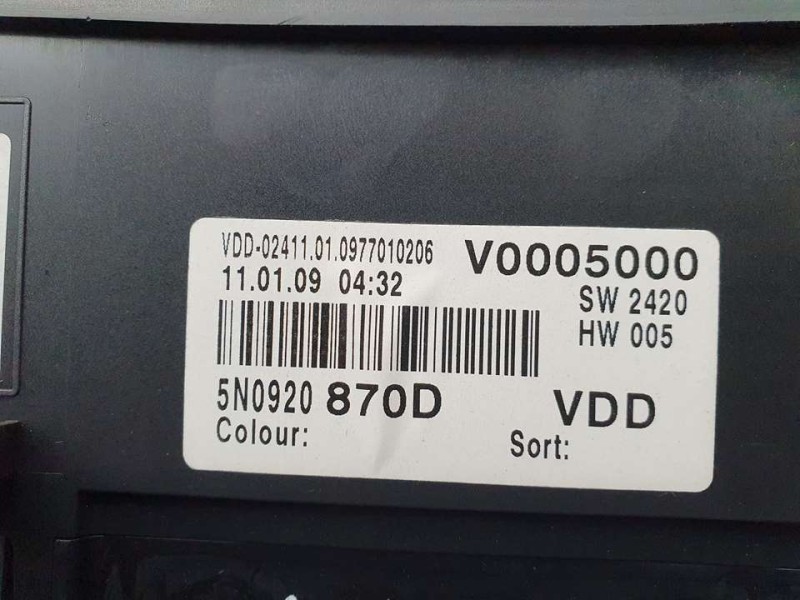 Recambio de cuadro instrumentos para volkswagen tiguan (5n1) advance referencia OEM IAM 5N0920870D V0005000 