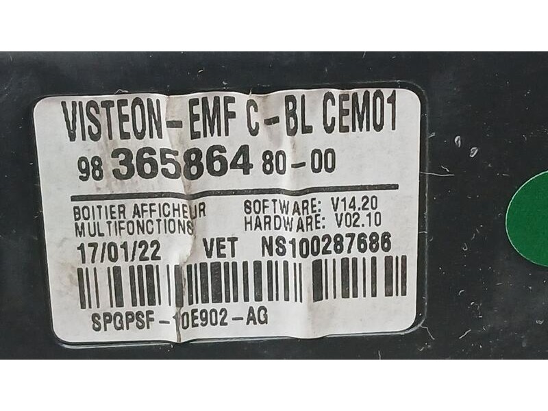 Recambio de pantalla multifuncion para opel combo furgoneta/monovolumen (k9) 1.5 d referencia OEM IAM 9836586480  NS100287686