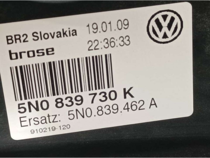 Recambio de elevalunas trasero derecho para volkswagen tiguan (5n1) advance referencia OEM IAM 5N0839730K 910219120 ELECTRICO BR