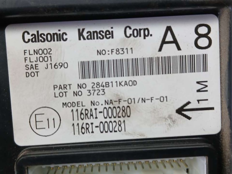 Recambio de caja reles / fusibles para nissan juke (f15) acenta referencia OEM IAM 116RAI000280 284B111KA0D CALSONIC KANSEI