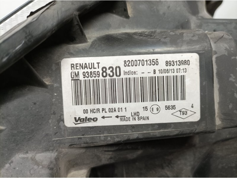 Recambio de faro derecho para renault trafic combi (ab 4.01) 9 - plazas (l1h1) 2,9t combi corto referencia OEM IAM 8200701356 89