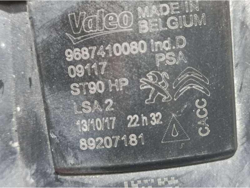 Recambio de faro antiniebla izquierdo para citroën c-elysée shine referencia OEM IAM 9687410080 89207181 PATA ROTA VALEO