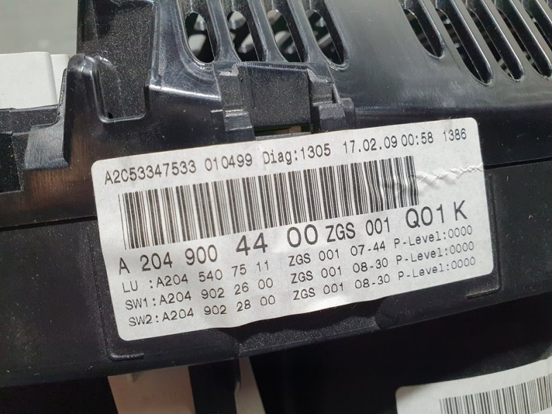 Recambio de cuadro instrumentos para mercedes-benz clase c (w204) familiar 220 t cdi (204.208) referencia OEM IAM A2049004400 A2