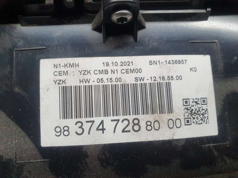 Recambio de cuadro instrumentos para citroën jumpy furgon control m referencia OEM IAM 9837472880 SN11436857 