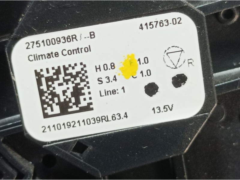 Recambio de mando climatizador para renault clio v zen referencia OEM IAM 275100936R 41576302 