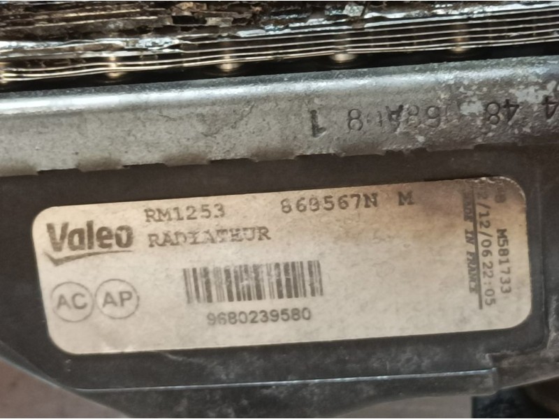 Recambio de radiador agua para peugeot 207 x-line referencia OEM IAM 9680239580 RM1253 VALEO