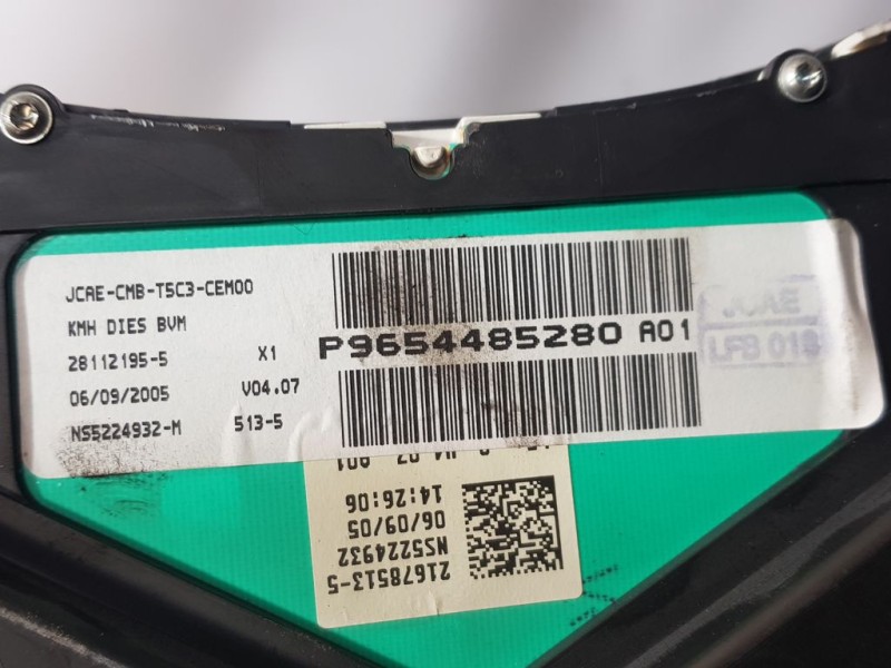 Recambio de cuadro instrumentos para peugeot 307 berlina (s2) x-line referencia OEM IAM 9654485280 NS5224932M SAGEM