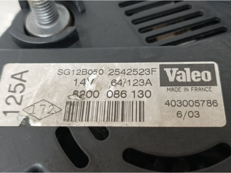Recambio de alternador para renault trafic caja cerrada (ab 4.01) l1h1 caja cerrada, corto referencia OEM IAM 8200086130 2542523