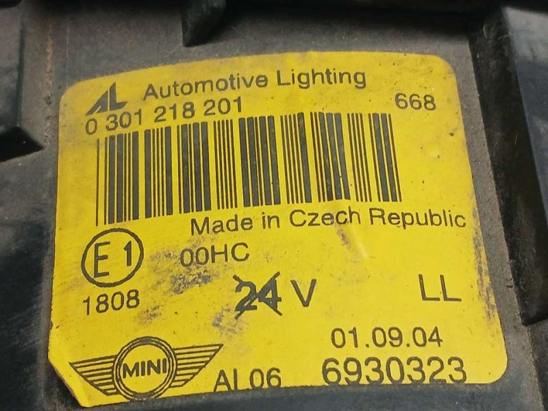 Recambio de faro izquierdo para bmw mini (r50,r53) one d referencia OEM IAM 6930323 0301218201 AL AUTOMOTIVE