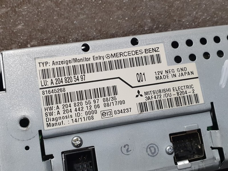 Recambio de pantalla multifuncion para mercedes-benz clase c (w204) familiar 220 t cdi (204.208) referencia OEM IAM A2048205497 