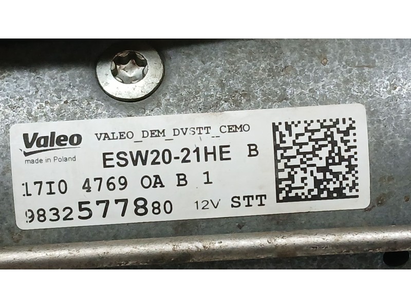 Recambio de motor arranque para peugeot 308 ii (lb_, lp_, lw_, lh_, l3_) 1.5 bluehdi 100 referencia OEM IAM 9832577880 VALEO ESW