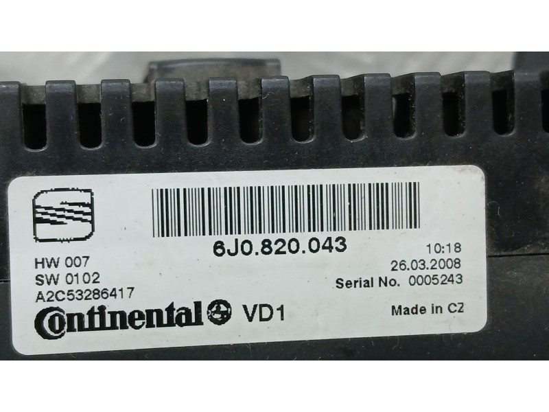 Recambio de mando climatizador para seat ibiza iv (6j5, 6p1) 1.4 referencia OEM IAM 6J0820043 CONTINENTAL A2C53286417
