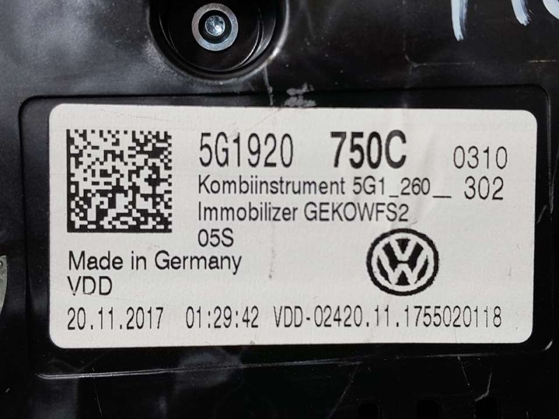 Recambio de cuadro instrumentos para volkswagen golf vii lim. (bq1) comfortline referencia OEM IAM 5G1920750C A2C12301500 CONTIN