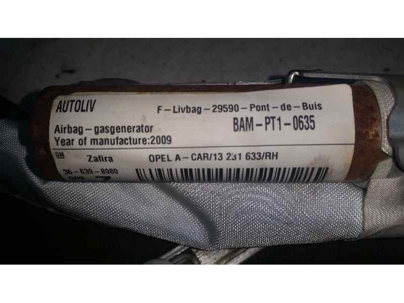 Recambio de airbag cortina delantero derecho para opel zafira b cosmo referencia OEM IAM 607655700F RBL96T30094 