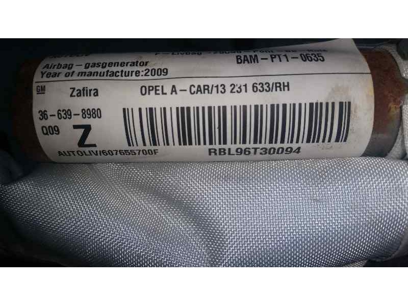 Recambio de airbag cortina delantero derecho para opel zafira b cosmo referencia OEM IAM 607655700F RBL96T30094 