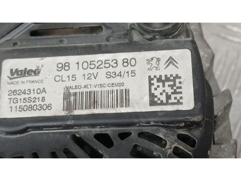 Recambio de alternador para peugeot 208 i (ca_, cc_) 1.6 bluehdi 100 referencia OEM IAM 9810525380 VALEO 2624310A