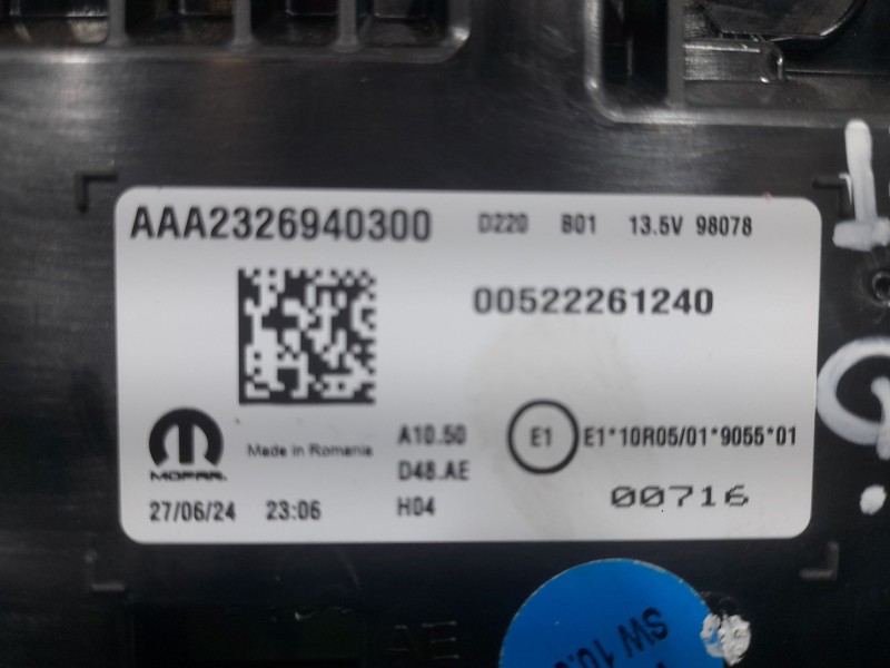 Recambio de cuadro instrumentos para fiat panda (312_, 319_) 1.0 mild hybrid (312.pyd1b) referencia OEM IAM 00522261240  