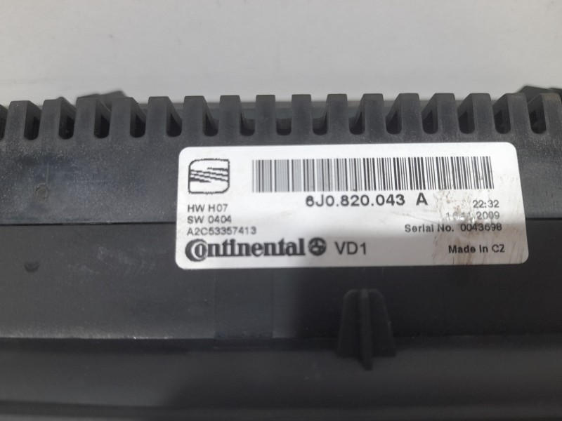 Recambio de mando climatizador para seat ibiza iv (6j5, 6p1) 1.6 tdi referencia OEM IAM 6J0820043A CONTINENTAL A2C53357413