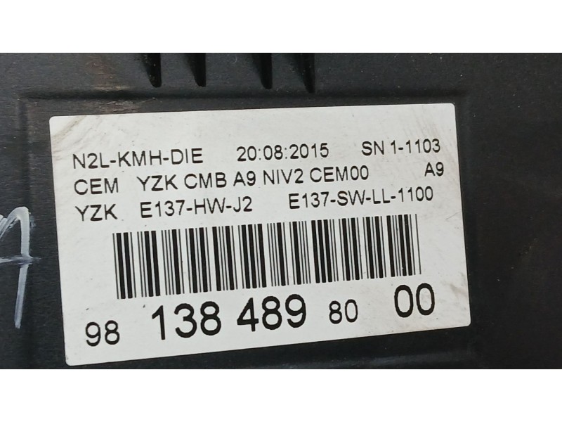 Recambio de cuadro instrumentos para peugeot 208 i (ca_, cc_) 1.6 bluehdi 100 referencia OEM IAM 9813848980  SN11103