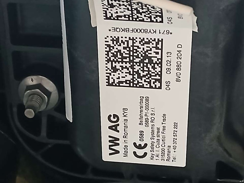 Recambio de kit airbag para audi a3 sportback (8va) ambiente referencia OEM IAM 8V1857001L  C/ SALPICADERO Y SIN PRETENSORES Y C