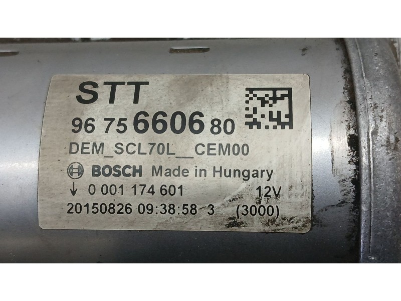 Recambio de motor arranque para peugeot 208 i (ca_, cc_) 1.6 bluehdi 100 referencia OEM IAM 9675660680 BOSCH 0001174601