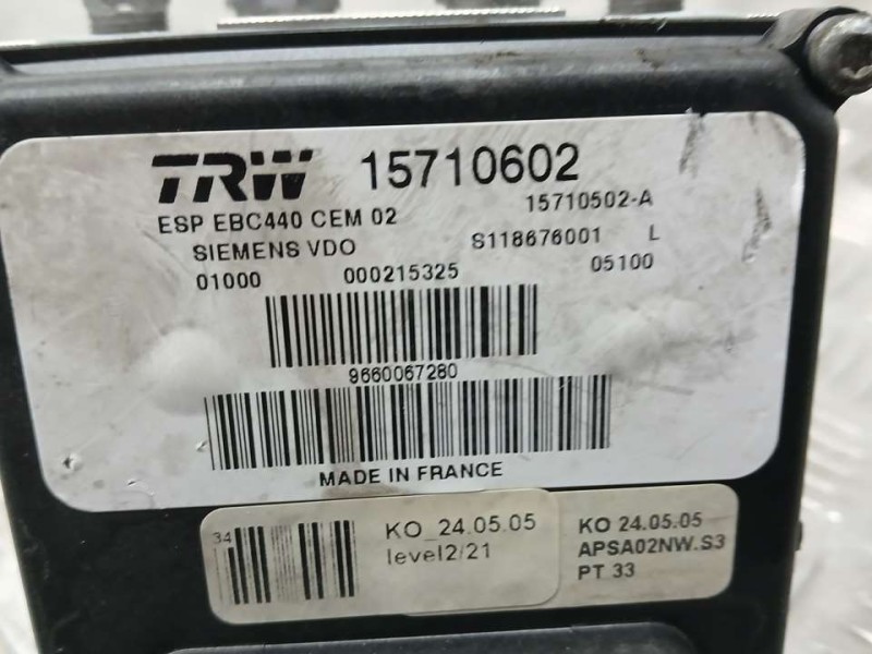 Recambio de abs para peugeot 407 sw st sport referencia OEM IAM 9660067280 15710602 TRW