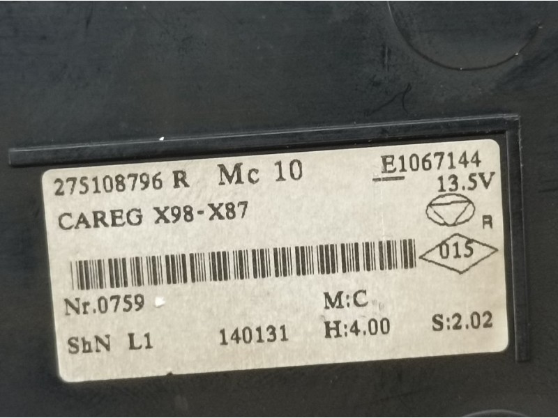 Recambio de mando climatizador para renault captur life referencia OEM IAM 27S5108796R E1067144 CAREG