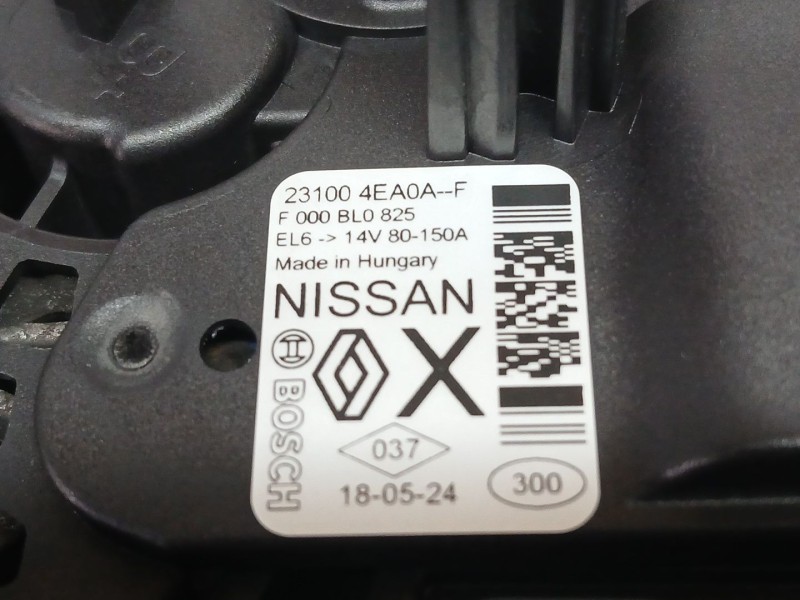 Recambio de alternador para renault talisman (lp_) 1.5 dci 110 referencia OEM IAM 231004EA0A BOSCH F000BL0825