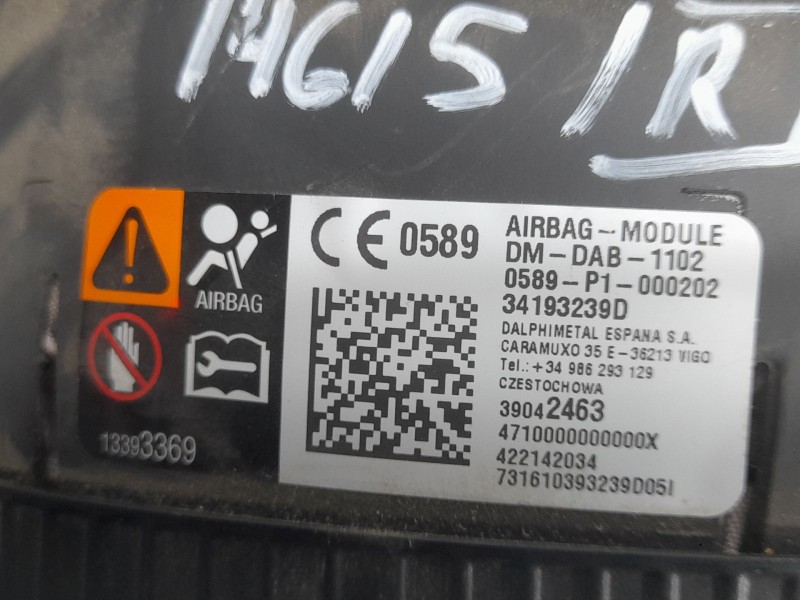 Recambio de airbag delantero izquierdo para opel astra k lim. 5türig business referencia OEM IAM 39042463  