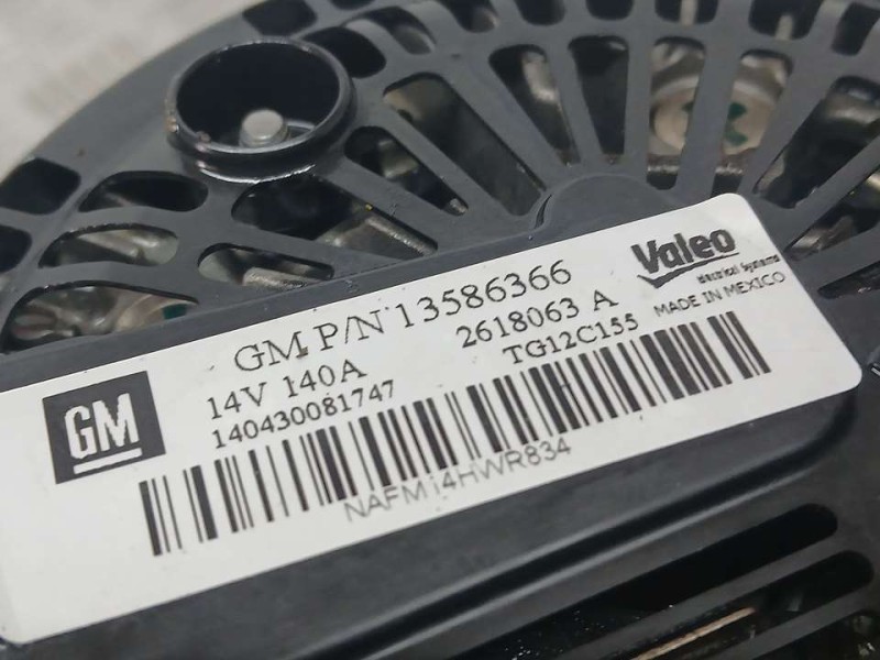 Recambio de alternador para opel zafira tourer excellence referencia OEM IAM 13586366 2618063A VALEO