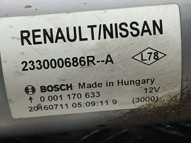 Recambio de motor arranque para renault talisman grandtour life referencia OEM IAM 233000686R 0001170633 BOSCH