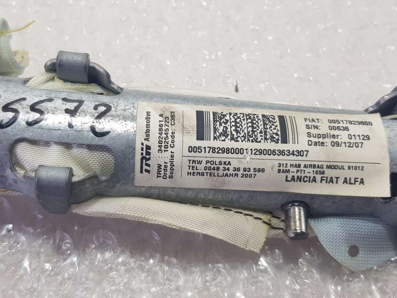 Recambio de airbag cortina delantero derecho para fiat nuova 500 (150) pop referencia OEM IAM 00517829800 34024861A TRW