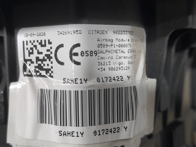 Recambio de airbag delantero izquierdo para citroën c5 aircross live pack referencia OEM IAM 98223378ZD  